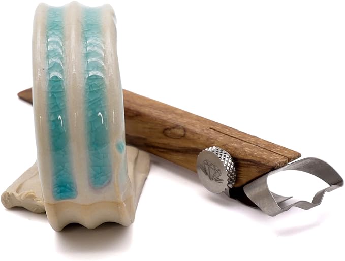 The Original DiamondCore Tools Handheld Extruder, Pottery Handle Making Tool, Clay Sculpting Tools, Slab Extruder Pottery Tool (R16 Double Concave)