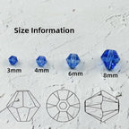 500pcs 3mm Bicone Glass Crystal Beads for Jewelry Making, Faceted Bicone Glass Spacer Beads for Bracelet Earring Necklace DIY Craft(Light Blue)
