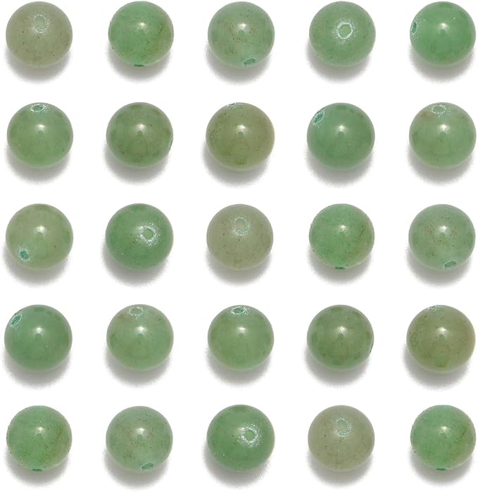 NCB 200pcs 6mm Green Aventurine Loose Beads for Jewelry Making, Natural Semi Precious Beads Round Smooth Gemstones Spacer Beads Charms for Necklaces Bracelets (Green Aventurine, 6mm 200Beads)