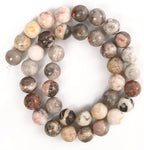 35pcs 10mm Natural Stone Beads Pink Zebra Jasper Beads Crystal Gemstone for Jewelry Making, DIY Bracelet Necklace