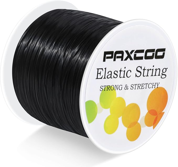 Black Elastic Stretchy String , Paxcoo Stretch Bead Cord for Bracelets, Necklaces, Jewelry Making and Beading Supplies