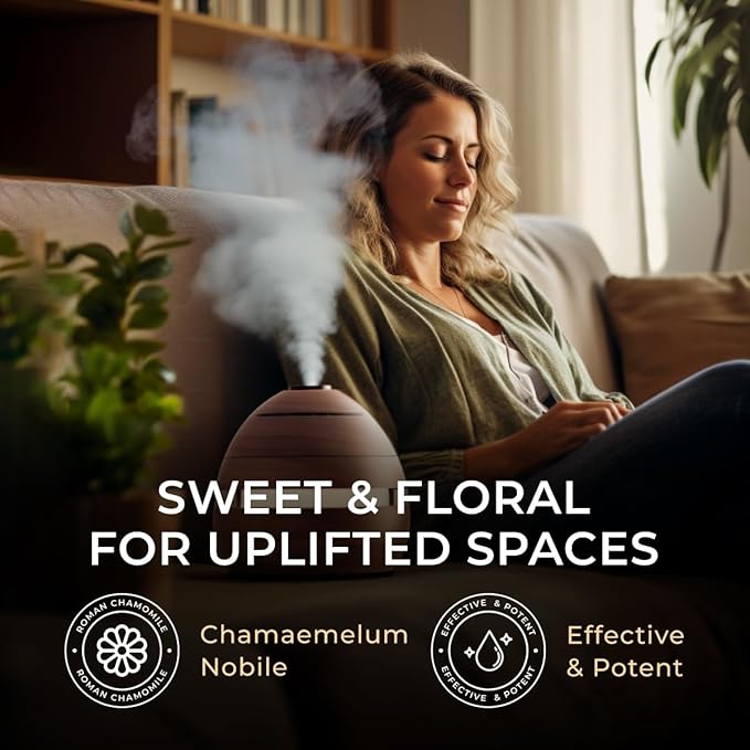 Gya Labs Roman Chamomile Essential Oil - 0.34 Fl Oz - for Hair, Skin, Diffuser, Aromatherapy & DIY Candle Making Scent