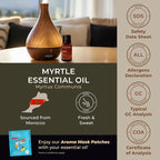 Gya Labs Myrtle Essential Oil - 0.34 Fl Oz - for Hair, Skin, Diffuser, Aromatherapy & DIY Candle Making Scent