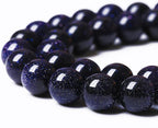 45PCS 8mm Blue Sandstone Gemstone Beads Beads Natural Stone Round Loose Beads for Jewelry Making DIY Bracelet Necklace 15" Inch