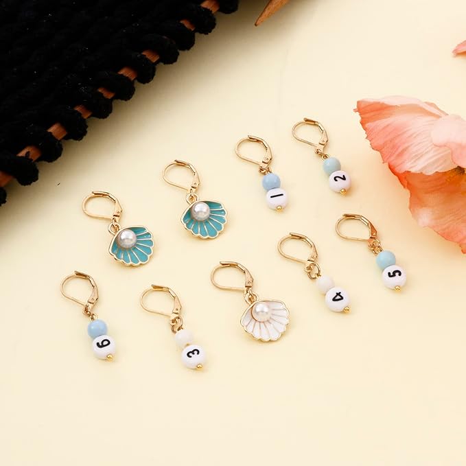 DoreenBeads Stitch Markers for Crocheting and Knitting, Alloy Enamel Crochet Marker Crochet Gifts for Knitting Weaving Sewing Accessories Quilting Jewelry Making