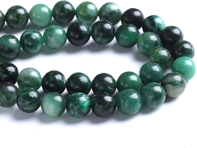8mm 45pcs Natural Green Emerald Mica Crystal Gemstone Beads for Jewelry Making DIY Bracelet