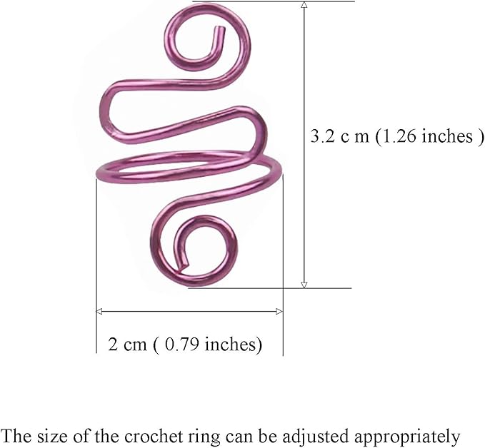 2Pcs Crochet Rings for Finger, Adjustable Open Yarn Guide Crochet Tension Ring for Crocheting Knitting Accessories Supplies Metal Yarn Tension Loop Ring for Finger (Rose), SATONBEYI