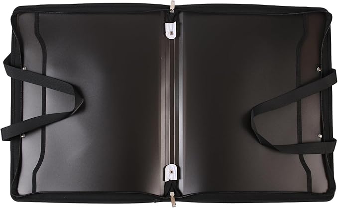 Shulaner Plastic Art Portfolio Folder with Zipper and Handle Large Waterproof Bag Artwork Storage Container for Drawing Sketch Photography Poster Files Document White