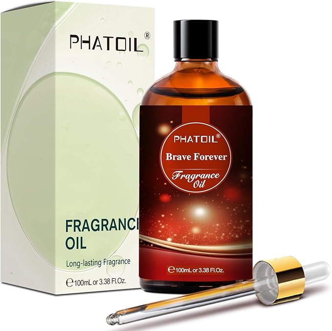 PHATOIL Brave Forever Fragrance Oils for Aromatherapy, 3.38FL.OZ Diffuser Oils for Home, Perfect for Aromatherapy, Humidifiers, Yoga, DIY Candle and Soap Making - 100ml