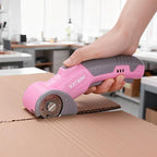 Katerk Cordless Electric Scissors with Safety Lock & LED Light, Pocket-sized Box Carpet Cardboard Cutters Tool, Ambidextrous Use, Rotary Cutter for Fabric, Leather, Plastic, Crafting, Industrial