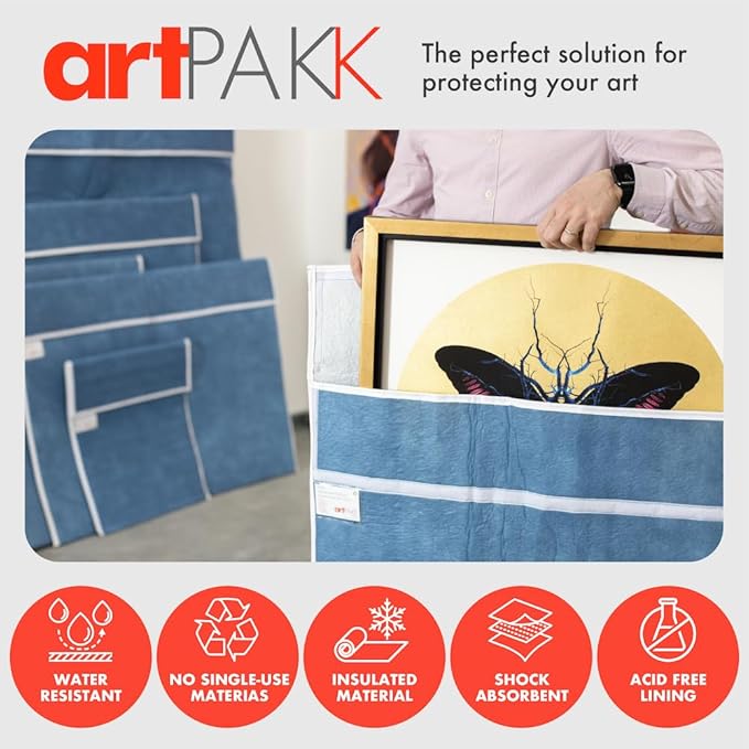 Art Bags (AP08-52" x 63") - Strong • Shock-Absorbent • Reusable • Non-Toxic • Waterproof • Acid-Free Lining - Long-Term Art Storage + Shipping + Protection Solution (Color May Vary)