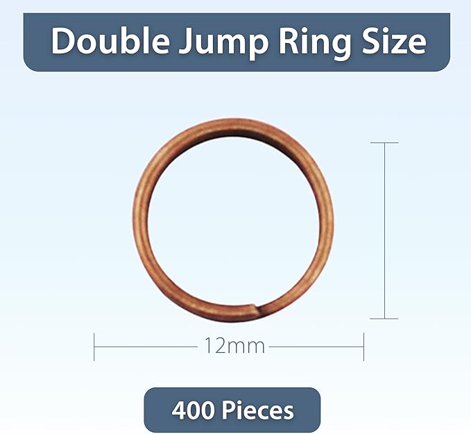 Mandala Crafts 12mm Antique Copper Colored Double Jump Rings for Jewelry Making - 400 Pcs Small Split Key Rings Set for Crafts, DIY Keychains, and Accessories
