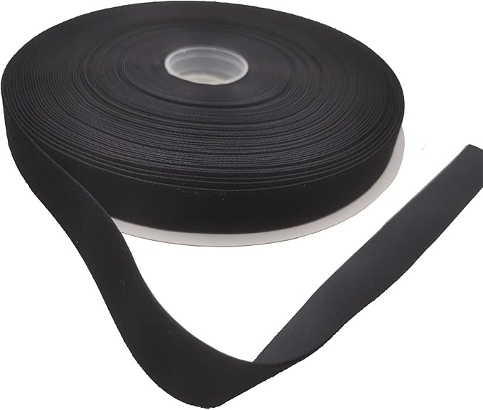 Nylon Black Velvet Ribbon Single Face,5/8 Inch X 25Yards Spool