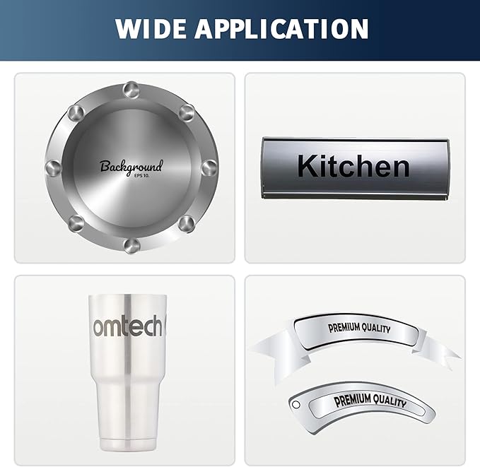 OMTech Laser Marking Spray, Metal Laser Marking Fluid for CO2 Laser Engravers, 8oz Aerosol High Contrast Black Spray for Laser Engraving Metal, Laser Ink Agent for Aluminum Stainless Steel Brass More