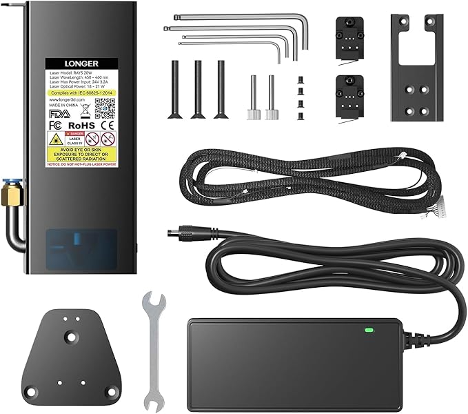 Longer 20W Laser Engraver Module, DIY laser head for Laser Engraver, Eye Protection, Compatible with RAY5 Series and B1Series