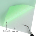 Light Green Glitter HTV Heat Transfer Vinyl Rolls 12inch by 6feet PU Stretch Iron on Vinyl for T-Shirt for Silhouette and Cameo (6Ft, Z1-Glitter Light Green)