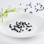 1200pcs Black 3mm Bicone Crystal Beads for Jewelry Making – Small Faceted Glass Beads for Bracelets, Earrings, Loc Sprinkles, DIY Crafts