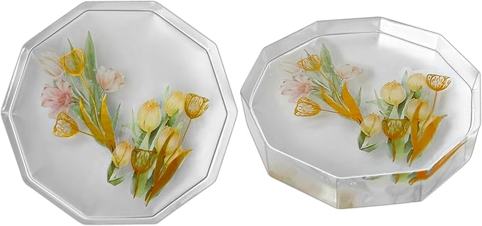 Deep Round Coaster Molds Silicone Extra Deep Round Resin Mold - Resin Casting Silicone Molds for Home Decor & Candle Making Wave Spiral Mold