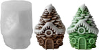 Pinecone House Christmas Cylinder Candle & Resin Mold - Resin Casting Silicone Molds for Home Decor & Candle Making Wave Spiral Mold