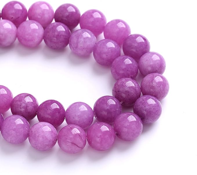 8MM 46PCS Purple Lepidolite Mica Stone Loose Beads for Jewelry Making DIY Bracelet Necklace
