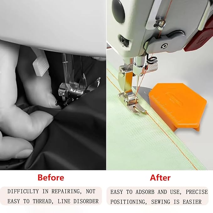 3 PCS Magnetic Seam Guide for Sewing Machine, 2025 Upgraded Multifunctional Polygonal Hemmer Seam Guide with Scale, Sewing Accessories Supplies Tool