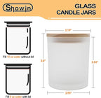 10 OZ Thick Candle Jars for Making Candles 15 Pcs, Empty Jars with Wood Lids for Candle Making, Sample Container, Frosted White