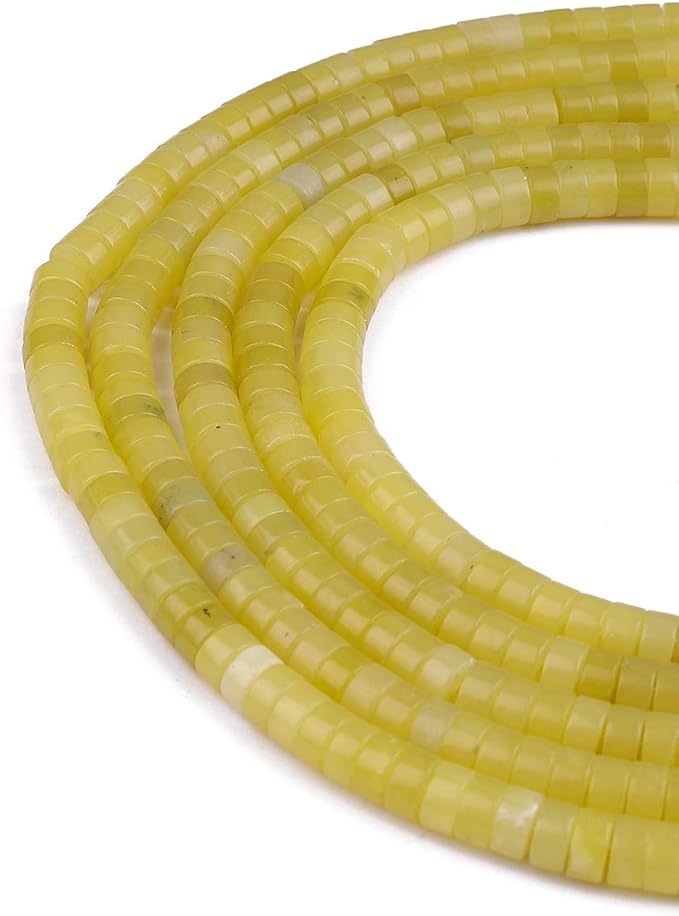 Natural Lemo Jade Spacer Beads Caps Loose Semi Gemstone for Beading Jewelry Making 6mmx3mm 38cm