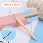 1.5 mm Crochet Hook, Ergonomic Handle for Arthritic Hands, Extra Long  Knitting Needles for Beginners and Crocheting Yarn (1.5 mm)
