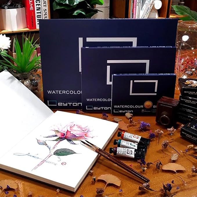 Non-Warping 100% Cotton Watercolor Paper Block - 20 Sheets of 160lb/350gsm Cold Press Water Color Art Supplies for Wet, Dry, and Mixed Media Painting, for Watercolor, Gouache, Acrylic (10.6 x 7.7'')