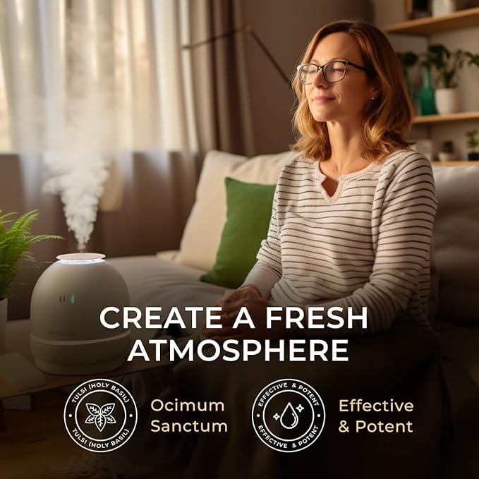 Gya Labs Holy Basil (Tulsi) Essential Oil - 0.34 Fl Oz - for Hair, Skin, Diffuser, Aromatherapy & DIY Candle Making Scent