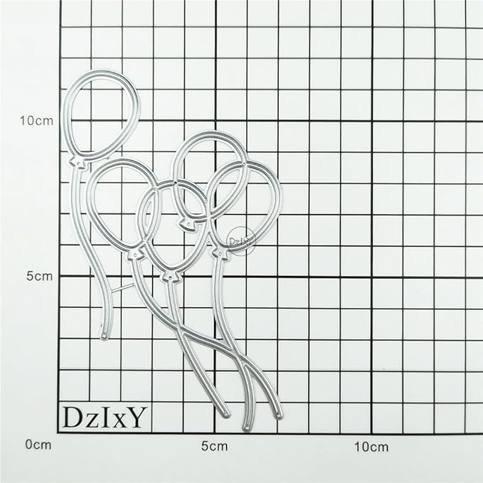 DzIxY 5 Balloons Metal Cutting Dies for Card Making Kit Embossing Paper Die Cuts Set Scrapbook Stencils Supplies Machine Templates