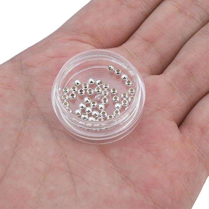 925 Sterling Silver Round Beads 2.5mm 50pcs for Jewelry Making Findings