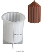 2 Pack Stripe Cylinder Pillar Spiral Candle Resin Mold - Resin Casting Silicone Molds for Home Decor & Candle Making Wave Spiral Mold