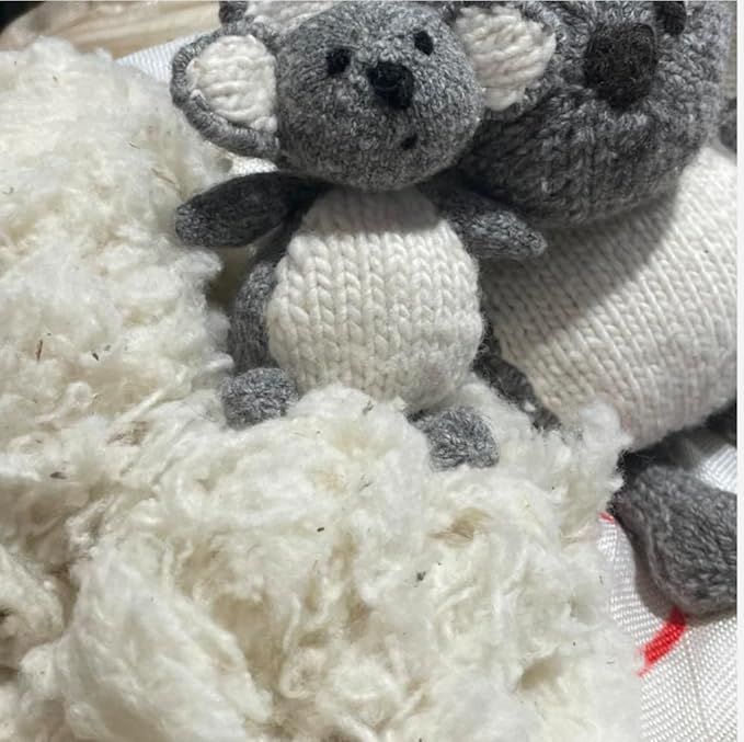 1 lb Wool Stuffing raw Washed Sheep Short Natural Fiber noil w/Debris for Filling Pillow Cushion Toys Dryer Balls Dolls Felting Batting Blending Needle Crafts core Wool Insulation.