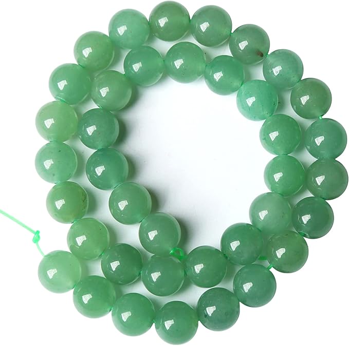 10MM 38PCS Natural Stone Green Aventurine Gemstone Loose Beads for Jewelry Making DIY Bracelet 1 Strand