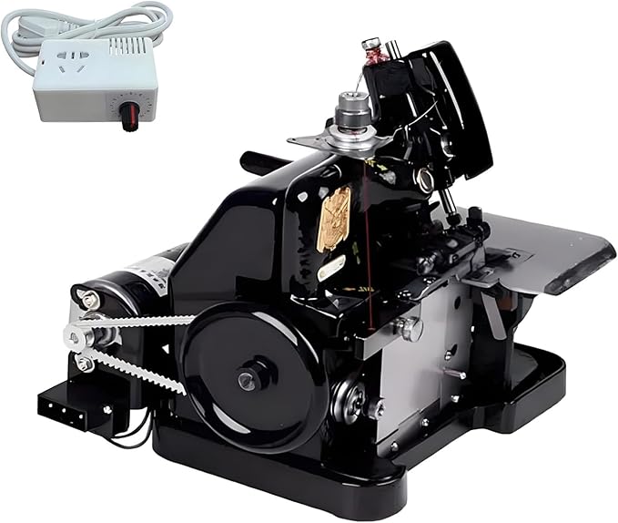 High-Speed Overlock Serger Machine with Stepless Speed Adjustment,250w Motor,3000 SPM,Adjustable Stitch Length and Width,Ideal for Edging,Seaming,and Decorative Stitching Black