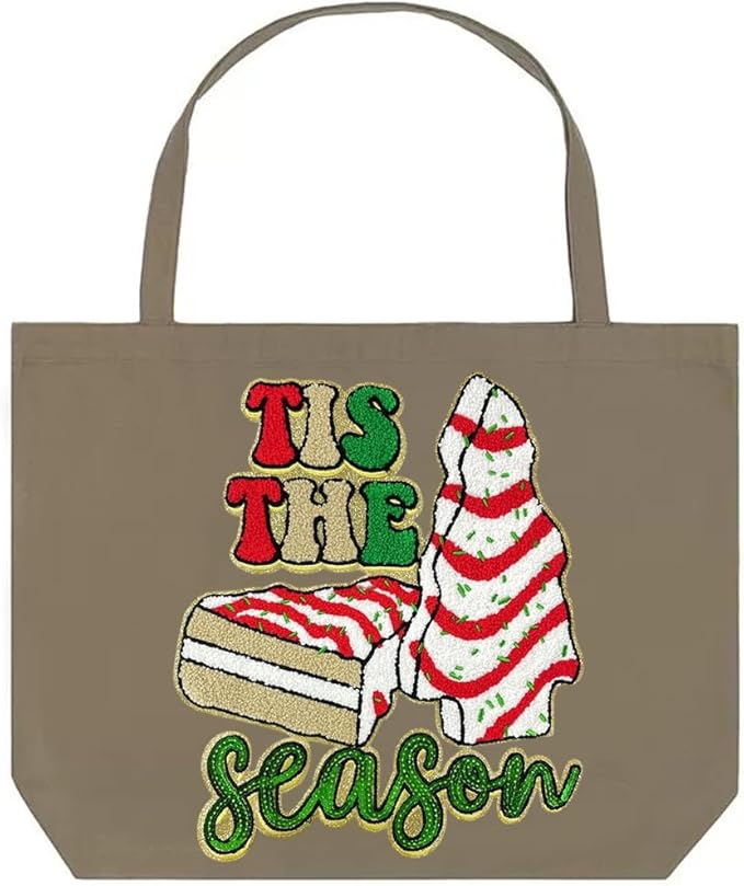 Christmas Tree Iron on Patches Chenille Embroidery Sew on Stickers Xmas Tree Applique for DIY Crafts T Shirt Clothing Jackets Backpacks Jeans Party Decorations Accessories