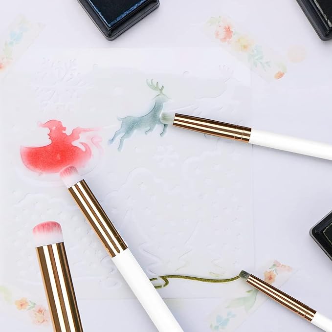 UNIMEIX Dry Brush Miniature Painting Drybrush Detail Paint Brush Set Hobby Detail Blending Brushes for Effortless Watercolor Brushes Scale Model Painting (8 Pack)