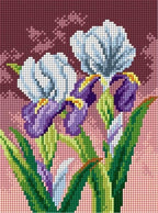 Wizardi Needlepoint Canvas for halfstitch Without Yarn Spring Irises 2595F Orchidea