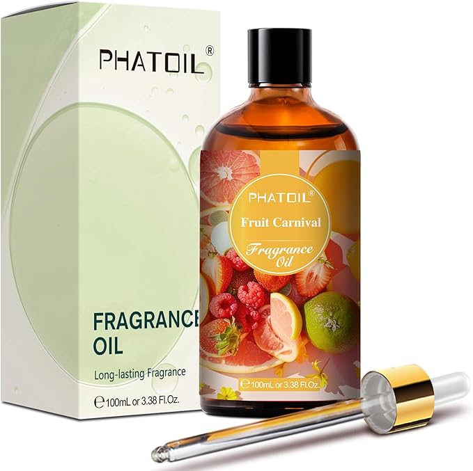 PHATOIL Fruit Carnival Fragrance Oils for Aromatherapy, 3.38FL.OZ Diffuser Oils for Home, Perfect for Aromatherapy, Humidifiers, Yoga, DIY Candle and Soap Making - 100ml