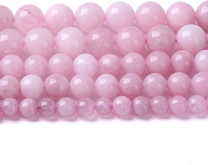 8MM 46PCS Kunzite Beads Round Loose Beads for Jewelry Making DIY Bracelet Necklace Crystal