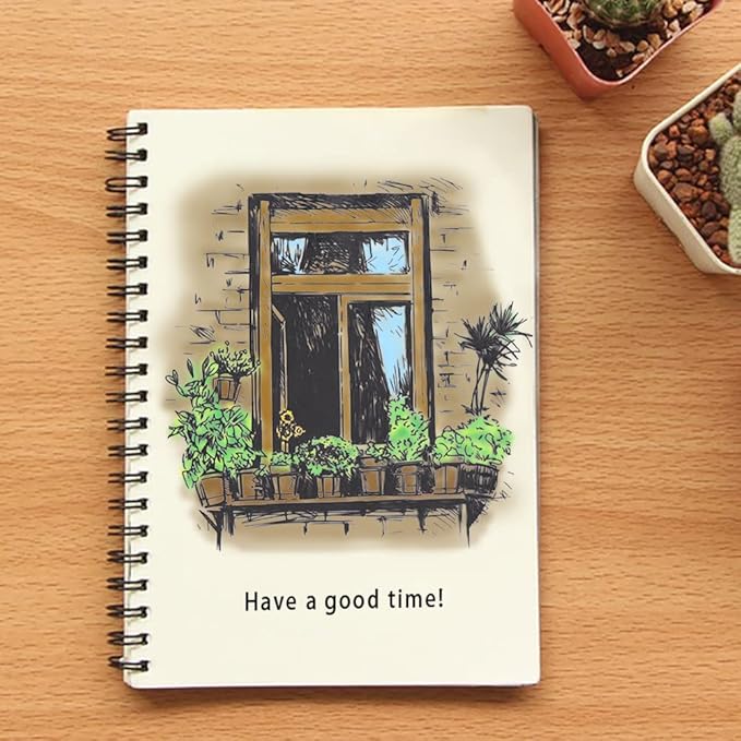 Spring Window Flowers Background Clear Stamps for Card Making and Journaling, Windowsill Floral Leaves Rubber Stamps Balcony Home Stamps for Scrapbooking DIY Cards Album Crafts Supplies