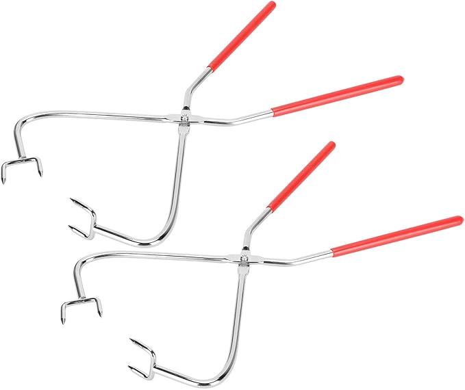 Kodrily Dipping Tongs Glazing Tools, 2Pcs Ceramic Glazing Tongs, Stainless Steel Sculpting Tongs with Rubber Handle, Pottery Clay Glaze Clamps Ceramic Glazing Tools for Kiln Clay