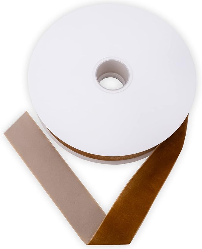 Nylon Velvet Ribbon Single Faced,1 1/2 Inch X 25Yards Spool (Ginger)