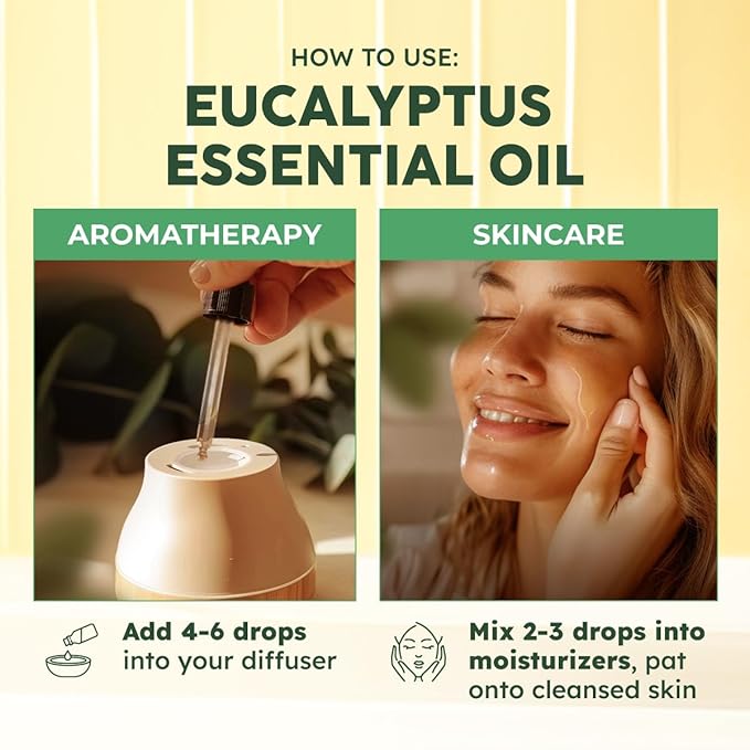 KUKKA Eucalyptus Essential Oils - 4 Fl Oz - for Hair, Skin, Diffuser, Aromatherapy & DIY Soap Making Scent
