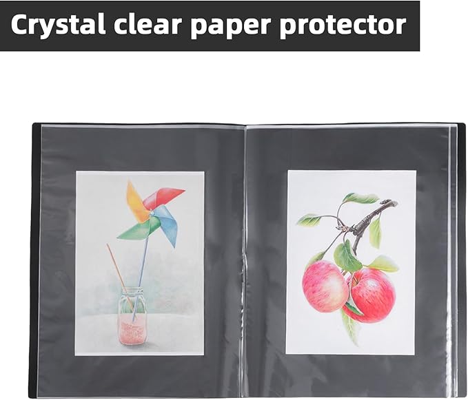 Large 18"x24" Art Portfolio Heavy Duty Binder with Plastic Sleeves, Portfolio Folder with 30 Clear Sheet Protectors, Display 60 Pages, Poster Binder，Diamond Painting and Puzzle Storage Book