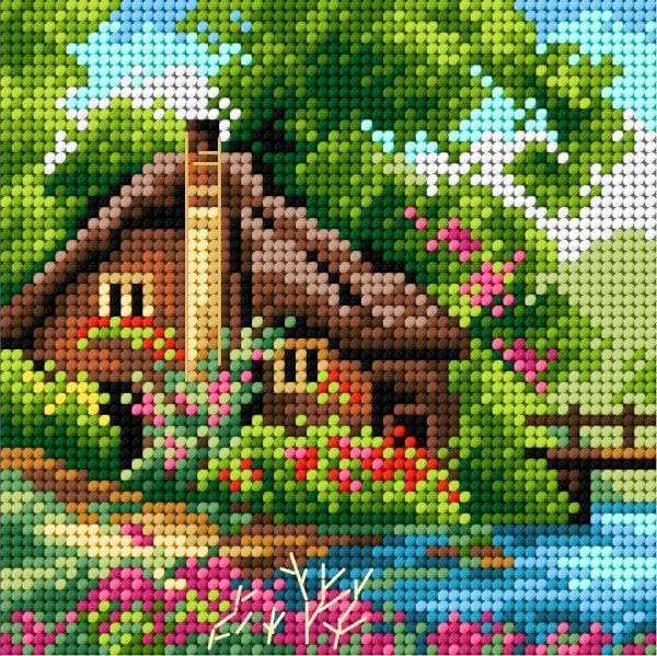 Wizardi Needlepoint Canvas for halfstitch Without Yarn Spring 2562D Orchidea