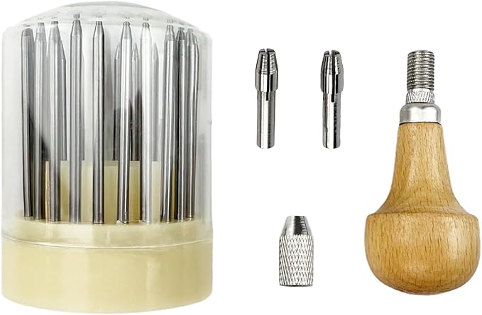 Flylin 23Pcs Beading Tools, Metal Handmade Beader Set for Diamond Stone, Professional Jewelry Setting Graver, Stone Setting Beading Tool Kit for DIY Crafting Jewelry Making