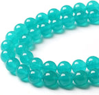 38PCS 10mm Natural Stone Beads Blue Amazonite Jade Stone Round Loose Beads for Jewelry Making DIY Bracelet Necklace 15 Inch