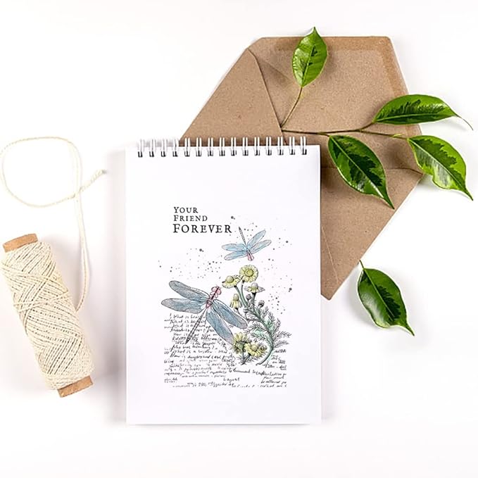 Flowers Dragonfly Background Clear Stamps for Card Making and Journaling, Retro Flowers Words Rubber Stamps Floral Leaves Scenery Stamps for Scrapbooking DIY Cards Album Crafts Supplies